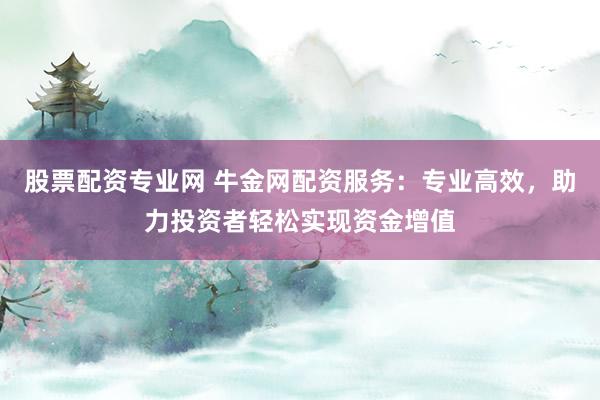 股票配資專業(yè)網(wǎng) 牛金網(wǎng)配資服務(wù)：專業(yè)高效，助力投資者輕松實現(xiàn)資金增值